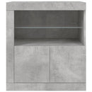 skænk med LED-lys 60,5x37x67 cm betongrå