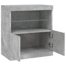 skænk med LED-lys 60,5x37x67 cm betongrå