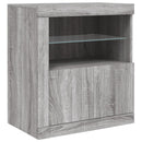 skænk med LED-lys 60,5x37x67 cm grå sonoma-eg