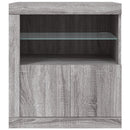 skænk med LED-lys 60,5x37x67 cm grå sonoma-eg