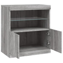 skænk med LED-lys 60,5x37x67 cm grå sonoma-eg