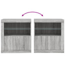 skænk med LED-lys 60,5x37x67 cm grå sonoma-eg