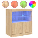 skænk med LED-lys 60x37x67 cm sonoma-eg