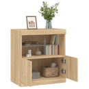 skænk med LED-lys 60x37x67 cm sonoma-eg
