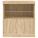 skænk med LED-lys 60x37x67 cm sonoma-eg