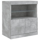 skænk med LED-lys 60x37x67 cm betongrå