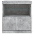 skænk med LED-lys 60x37x67 cm betongrå