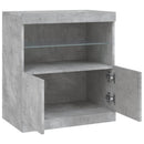 skænk med LED-lys 60x37x67 cm betongrå