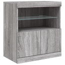 skænk med LED-lys 60x37x67 cm grå sonoma-eg