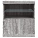 skænk med LED-lys 60x37x67 cm grå sonoma-eg