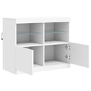 skænk med LED-lys 81x37x67 cm hvid