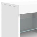 skænk med LED-lys 81x37x67 cm hvid