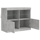 skænk med LED-lys 81x37x67 cm betongrå