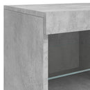 skænk med LED-lys 81x37x67 cm betongrå