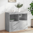 skænk med LED-lys 81x37x67 cm betongrå