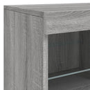 skænk med LED-lys 81x37x67 cm grå sonoma-eg