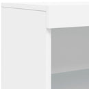 skænk med LED-lys 60,5x37x100 cm hvid