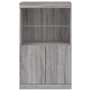 skænk med LED-lys 60,5x37x100 cm grå sonoma-eg