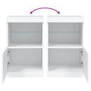skænk med LED-lys 41x37x67 cm hvid