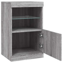 skænk med LED-lys 41x37x67 cm grå sonoma-eg