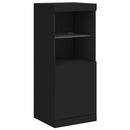 skænk med LED-lys 41x37x100 cm sort
