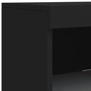 skænk med LED-lys 41x37x100 cm sort