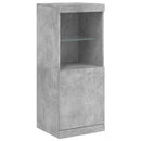 skænk med LED-lys 41x37x100 cm betongrå