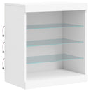 skænk med LED-lys 60,5x37x67 cm hvid
