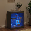 skænk med LED-lys 60,5x37x67 cm sort