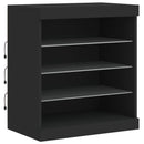 skænk med LED-lys 60,5x37x67 cm sort