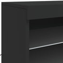 skænk med LED-lys 60,5x37x67 cm sort