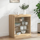 skænk med LED-lys 60,5x37x67 cm sonoma-eg
