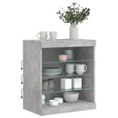 skænk med LED-lys 60,5x37x67 cm betongrå
