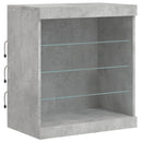 skænk med LED-lys 60,5x37x67 cm betongrå