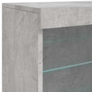 skænk med LED-lys 60,5x37x67 cm betongrå