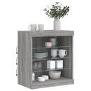 skænk med LED-lys 60,5x37x67 cm grå sonoma-eg