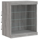 skænk med LED-lys 60,5x37x67 cm grå sonoma-eg