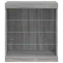 skænk med LED-lys 60,5x37x67 cm grå sonoma-eg