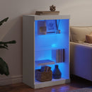 skænk med LED-lys 60,5x37x100 cm hvid