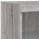 skænk med LED-lys 60,5x37x100 cm grå sonoma-eg