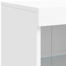 skænk med LED-lys 81x37x100 cm hvid