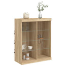 skænk med LED-lys 81x37x100 cm sonoma-eg