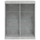 skænk med LED-lys 81x37x100 cm betongrå