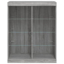 skænk med LED-lys 81x37x100 cm grå sonoma-eg