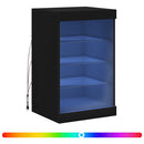 skænk med LED-lys 41x37x67 cm sort