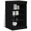 skænk med LED-lys 41x37x67 cm sort