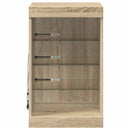 skænk med LED-lys 41x37x67 cm sonoma-eg
