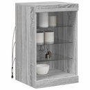 skænk med LED-lys 41x37x67 cm grå sonoma-eg