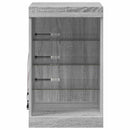 skænk med LED-lys 41x37x67 cm grå sonoma-eg