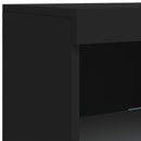 skænk med LED-lys 41x37x100 cm sort